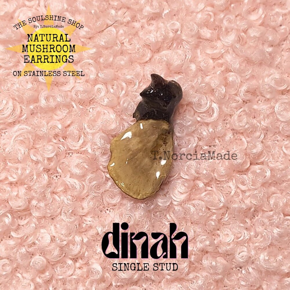Dinah Natural Mushroom Single Stud Earring